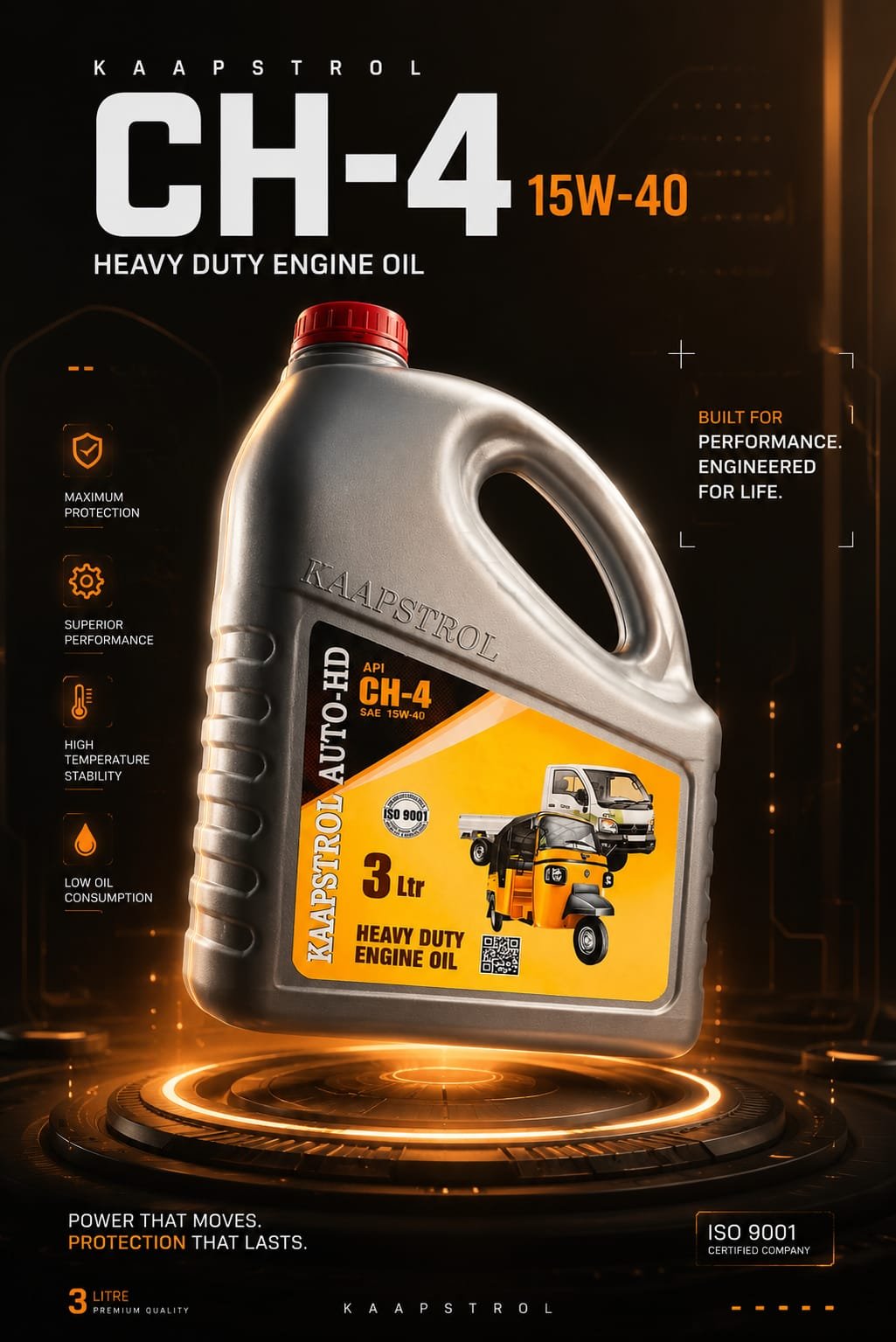 Kaapstrol CH-4 15W-40 heavy duty engine oil